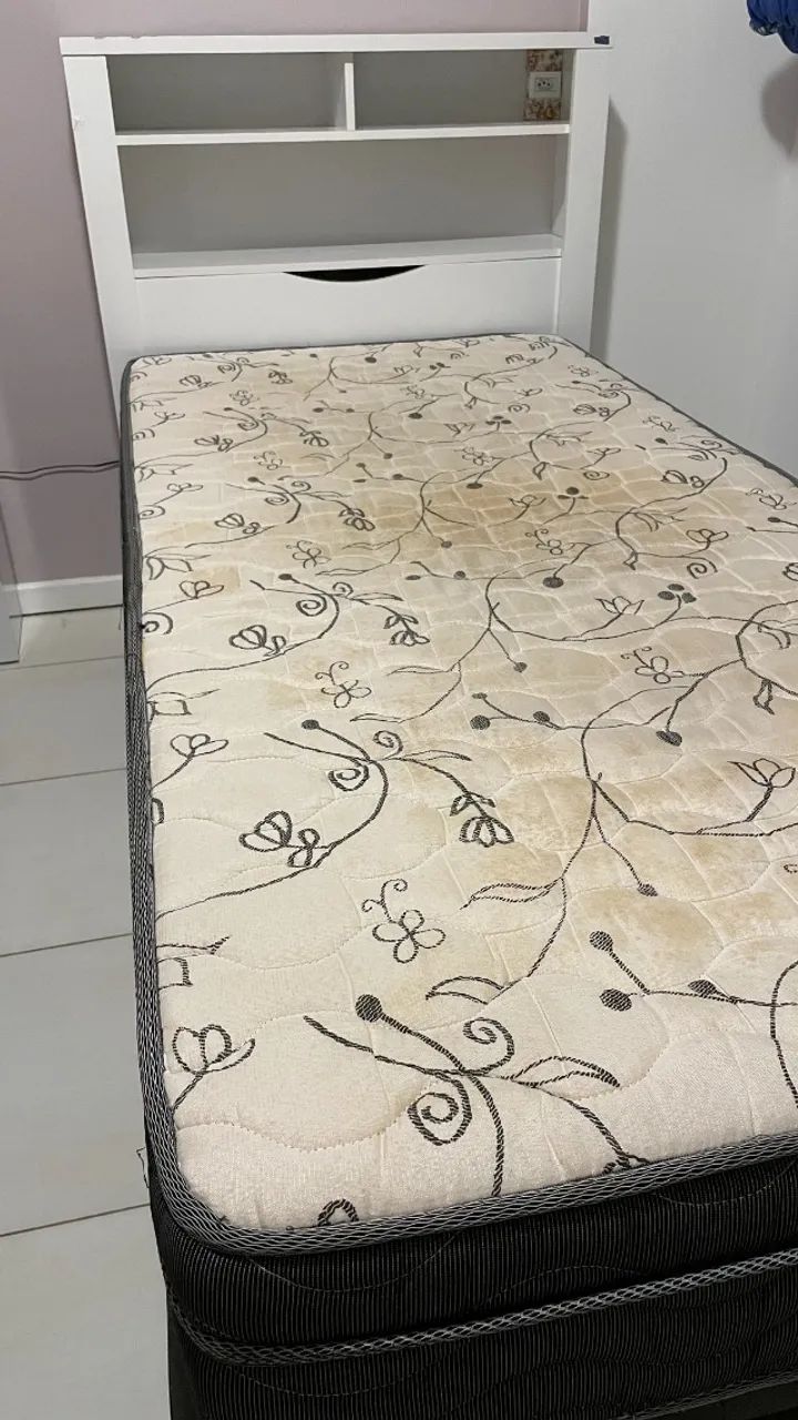 Cama box + colchão solteiro (usados) - Foto 2