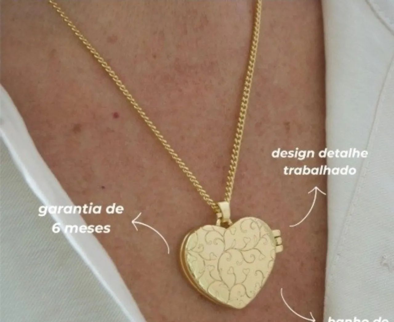 Colar Relicário dourado  - Foto 2