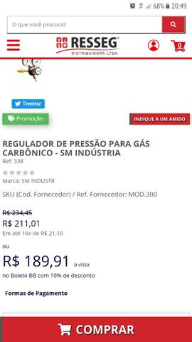 Regulador de pressão para Gás carbônico SM indústria (SM 37) - Foto 3