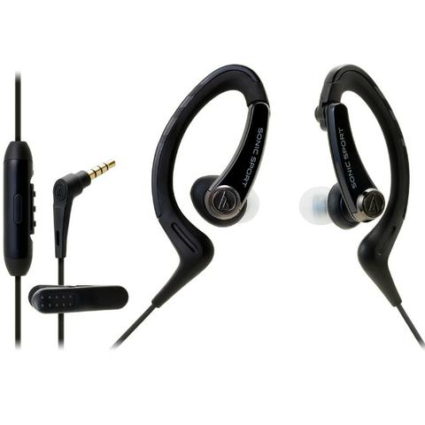Fone de ouvido Esportivo **Auricular com Microfone Audio-Technica SonicSport Preto