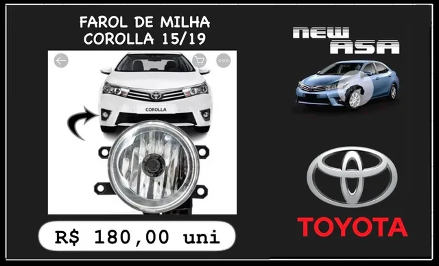 FAROL DE MILHA COROLLA 2015/19 (HILUX 16/20