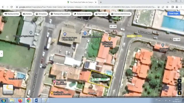 Vendo Terreno c/ 12x34-408m² no bairro Coroa do Meio próximo ao Farol
