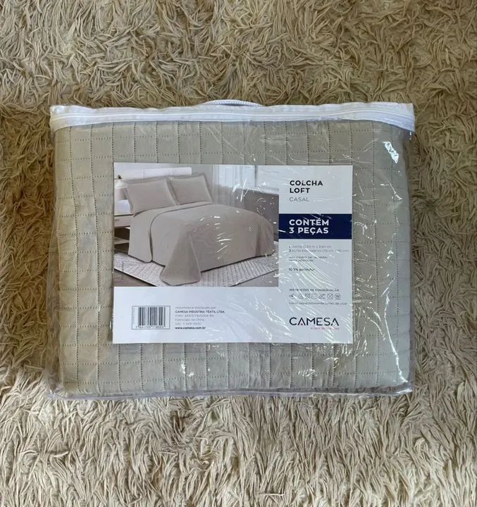 Colcha Loft Casal 3 Peças - Cama Mesa e Banho - Foto 2