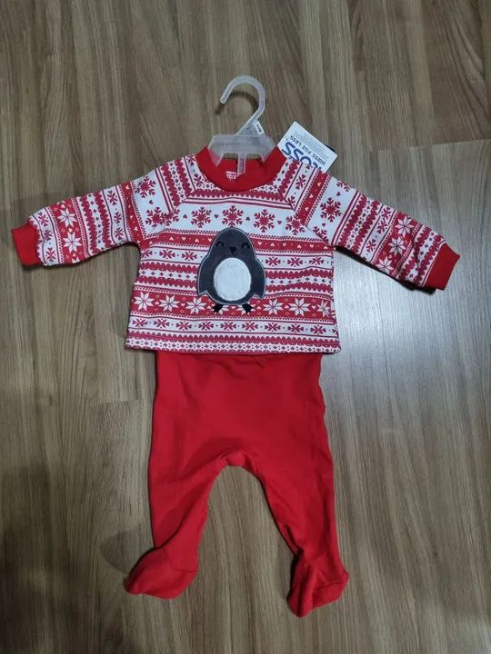 Conjunto de inverno para bebê - Pinguim