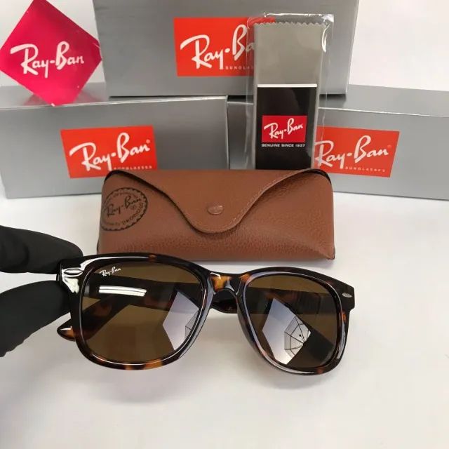 Óculos Wayfarer Tartaruga Lentes de cristal - Foto 3