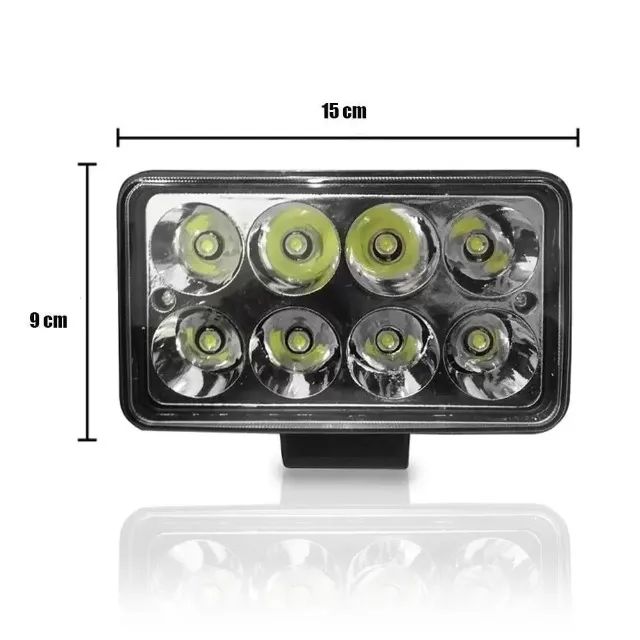 Farol De Milha 24w 8 Leds 12v 24v Carro Caminhão Maquinas Agricolas Unidade