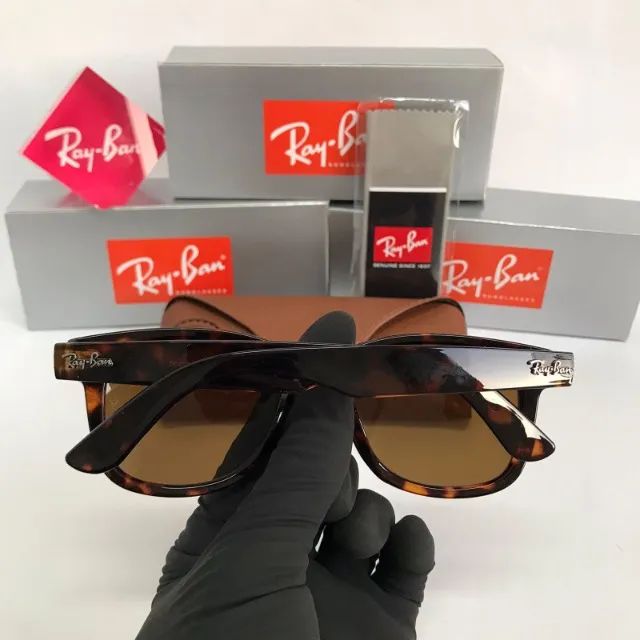 Óculos Wayfarer Tartaruga Lentes de cristal - Foto 5