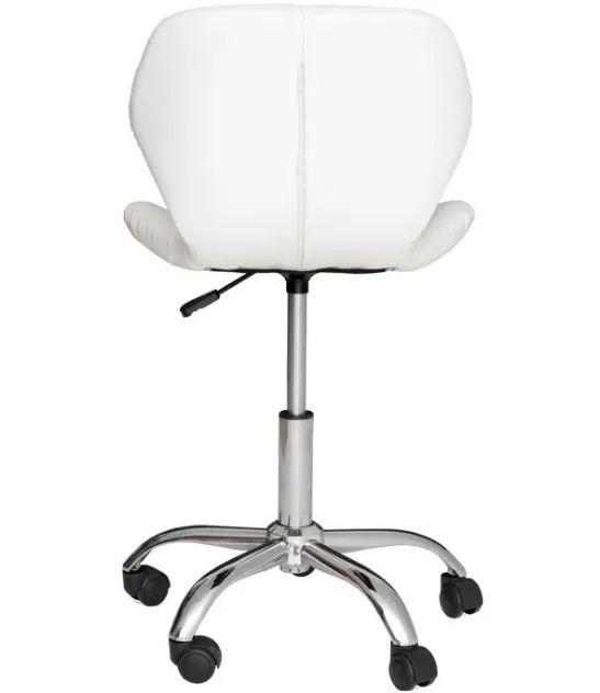 Cadeira Giratória Slim Office Branca - Cadeira para Salão - Cadeira para Penteadeira - Foto 2