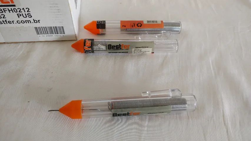 Solda estanho p/eletrônica, elétrica... CX c/ 32tubos. - Foto 2