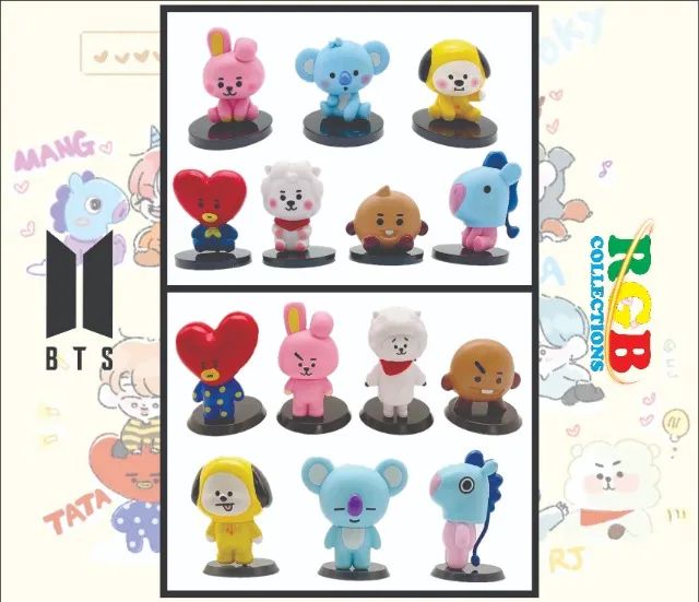 7 Bonecos Coleção Do BTS - BT21 - VI - PVC - Hobbies e coleções