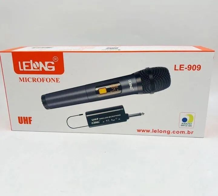 Microfone Sem Fio Profissional UHF Wireless Lelong. Entrega Grátis! - Foto 2