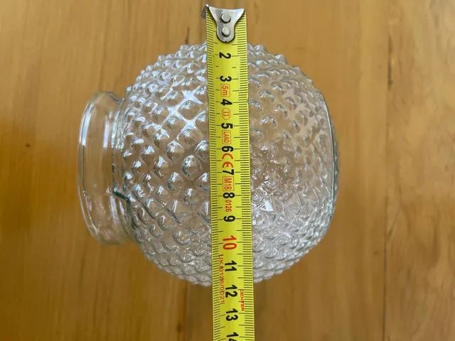 Globo Lustre Vidro Redondo Bico de Jaca Antiguidade - Foto 4