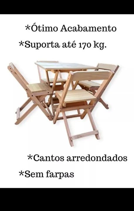 Jogo de mesa e cadeiras dobráveis  - Foto 5