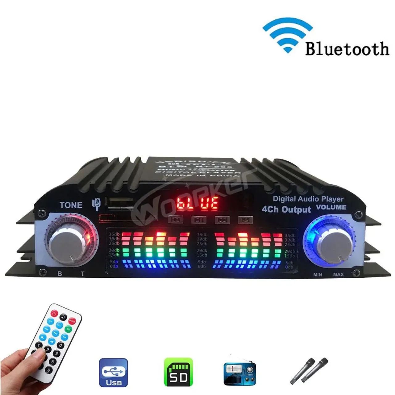 Força de Som 4 Canais Profissional 1600w - Foto 3