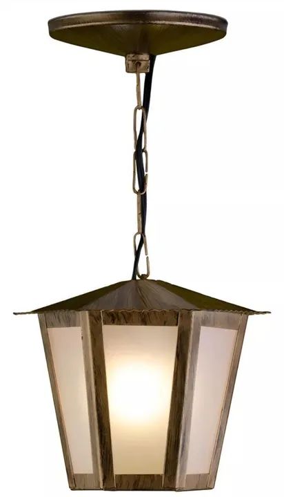 Lustre Pendente Colonial Sextavado L-1-C Ouro Velho 110V/220V
