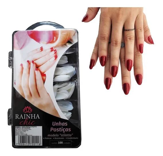 Unhas Postiças  Modelo Steletto Rainha Chic 100un - Foto 2