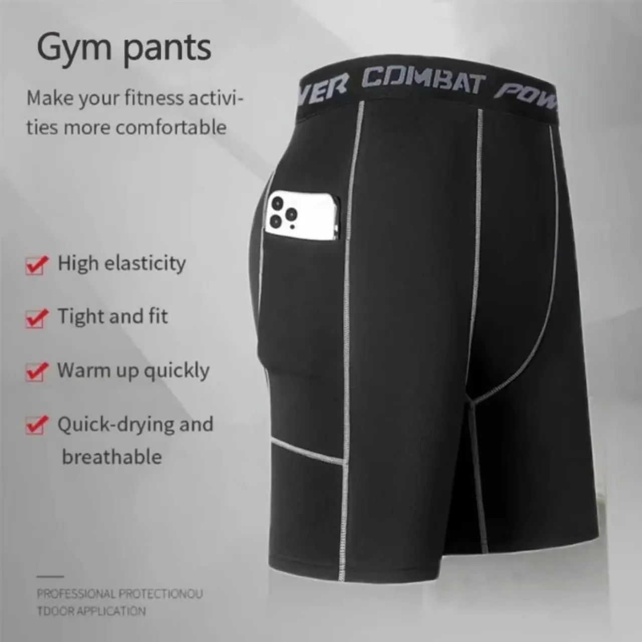 Calças de ginástica masculinas - alta elasticidade e respiráveis