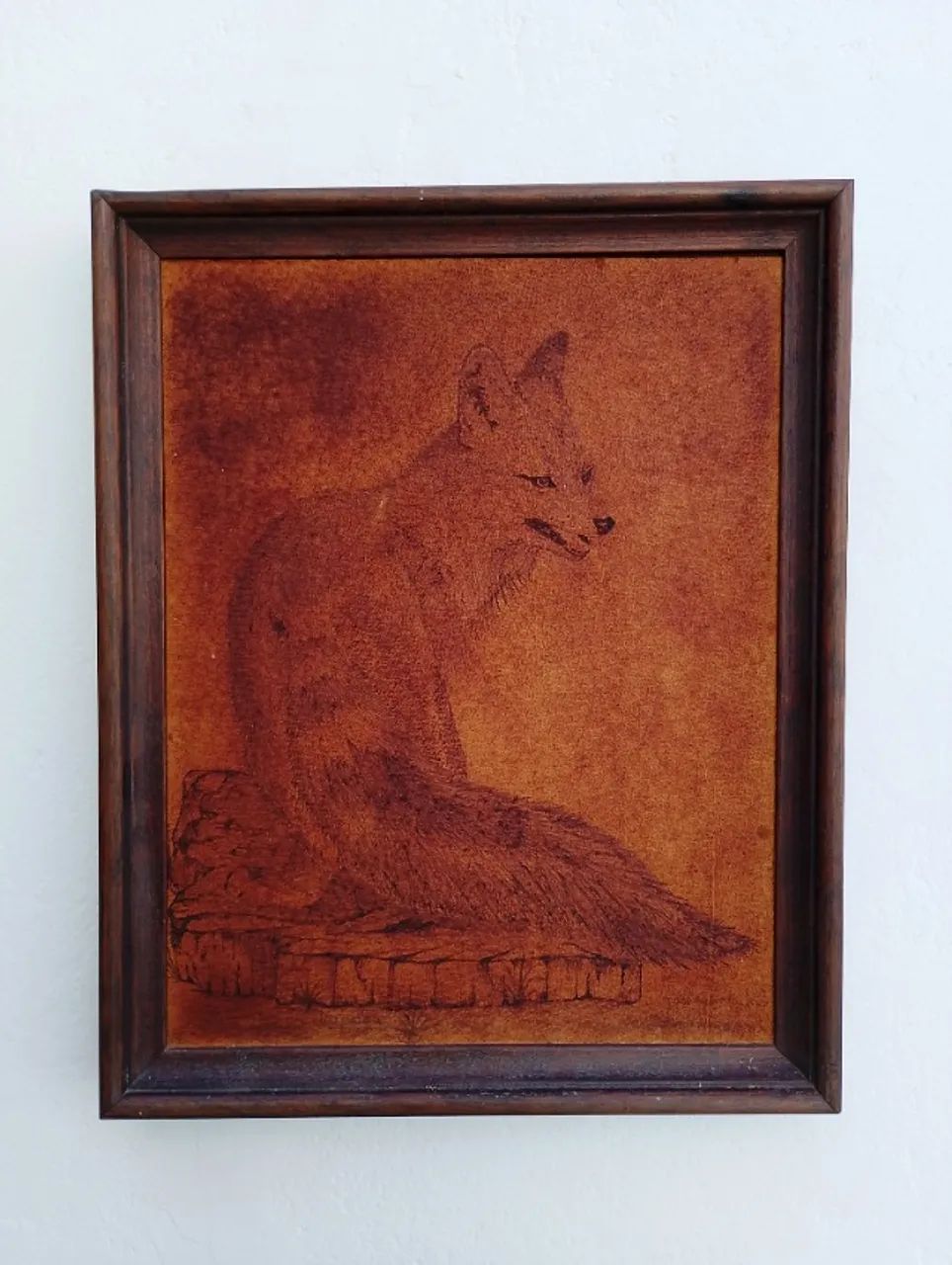 Quadros de Pirogravura em couro
