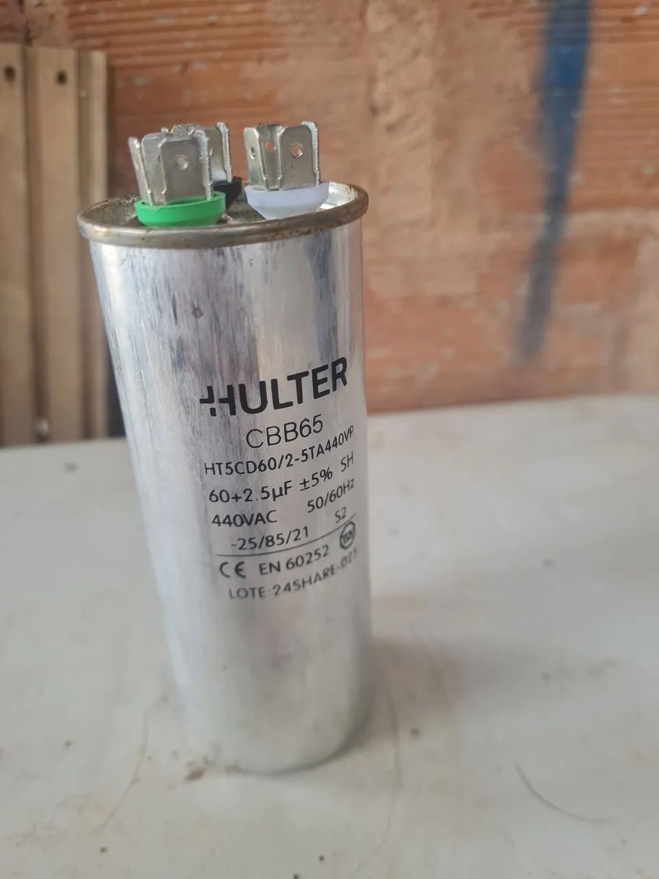 Capacitor Duplo 60+2,5 µF 440V CBB65 - Usado só para teste