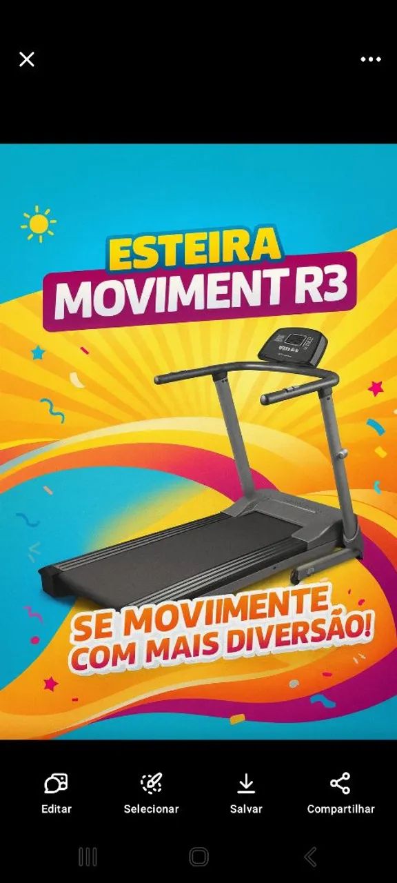 Esteira moviment r3 semi nova.