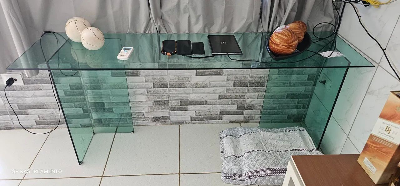 Aparador Mesa de canto vidro moderna e elegante