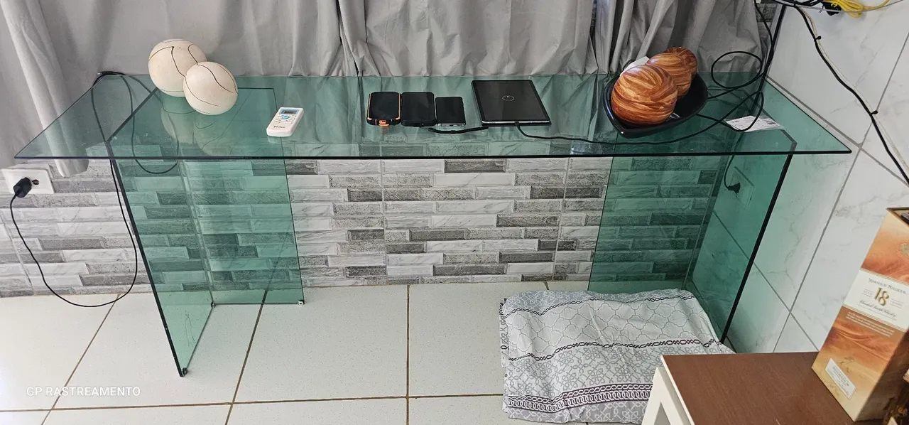Aparador Mesa de canto vidro moderna e elegante