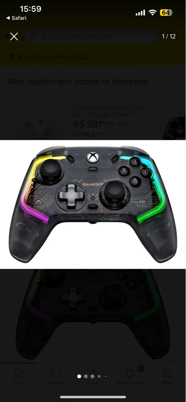 Controle GameSir G7 SE com fio para Xbox