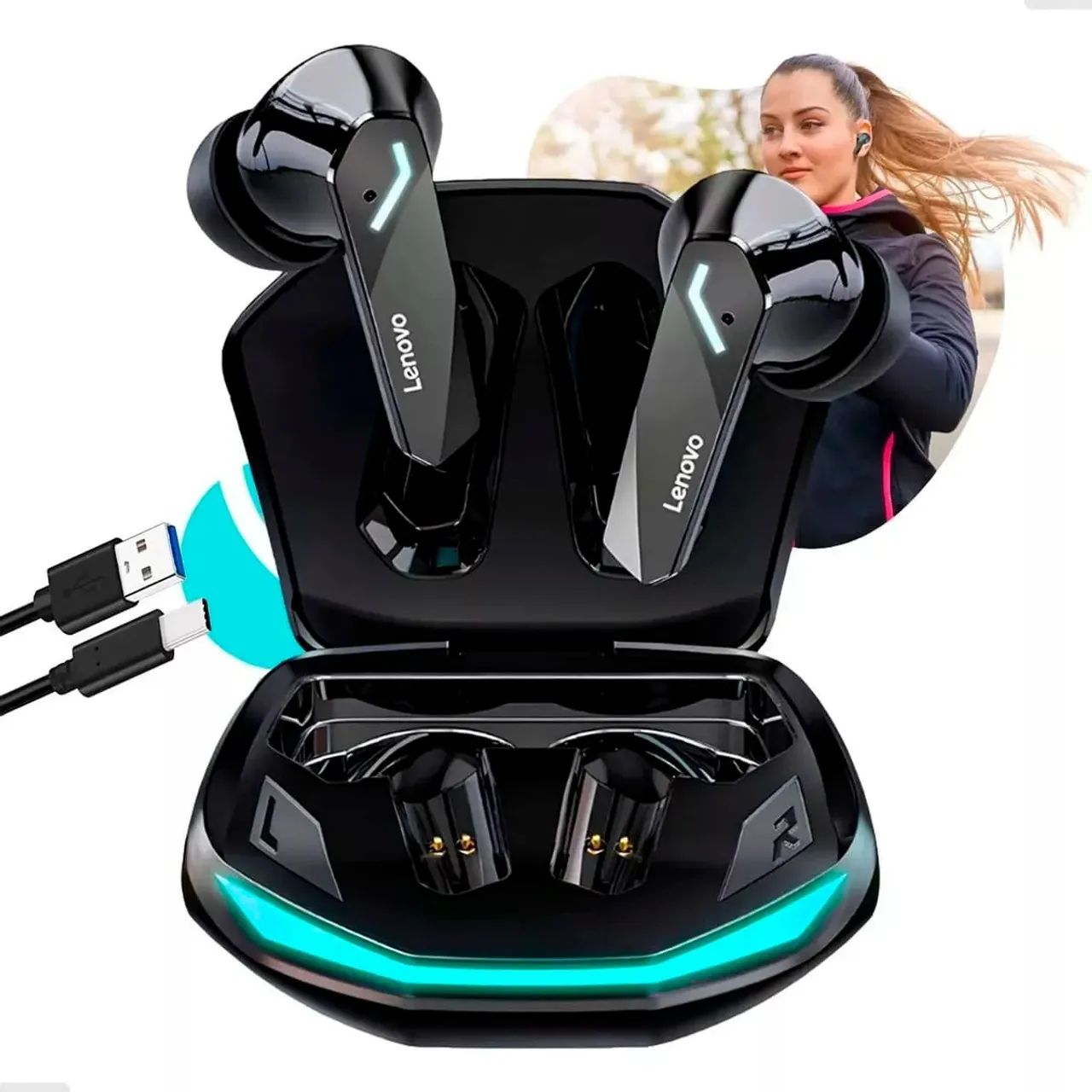 Fone Gm2 Pro Lenovo Bluetooth Sem Fio - Lacrado - Foto 4