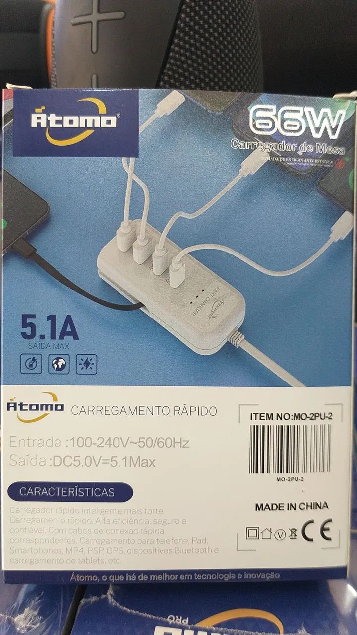 Carregador de Mesa Atomo 66W - Carregamento Rápido e Seguro - Foto 2