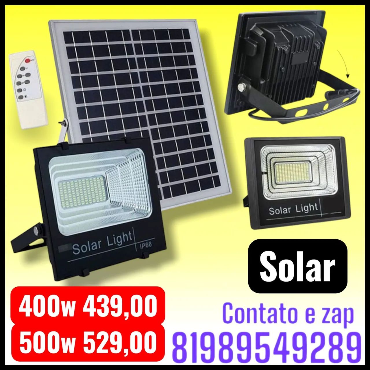 Refletor de Led solar 400w ou 500W 