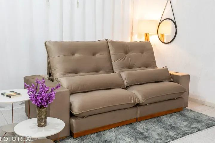 Chame para agendar sua entrega! Mod Sofá Retrátil e Reclinável 2.50cm COD 320   - Foto 4