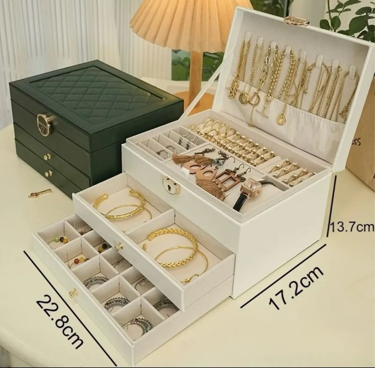 Porta Joias Elegante com Gavetas e Espaço para Relógio - Foto 4