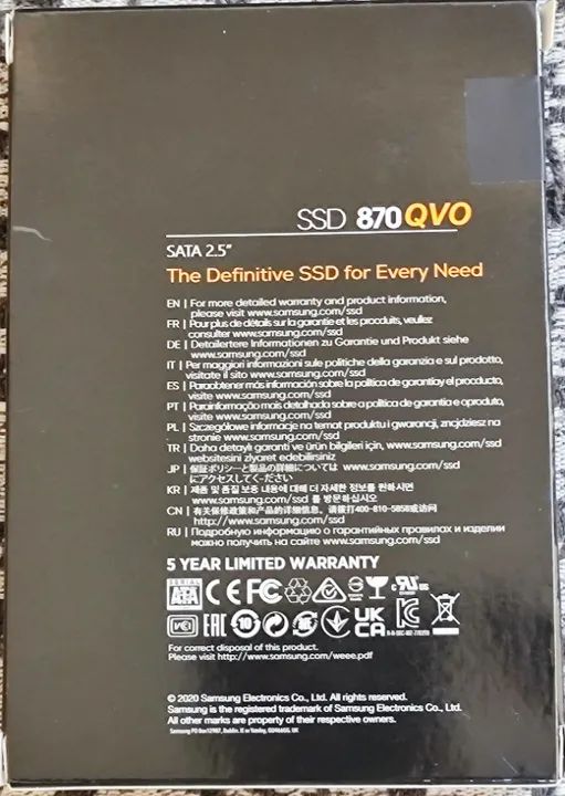 HD SSD Samsung QVO 870 2TB SATA III 2.5 " Para Notebook e PC Leitura 560MB/s e Grav 530 - Foto 3