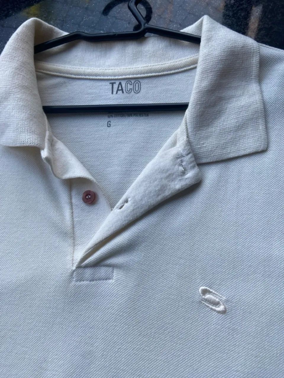 Camisa Polo Taco Bege - Tamanho G - Foto 2