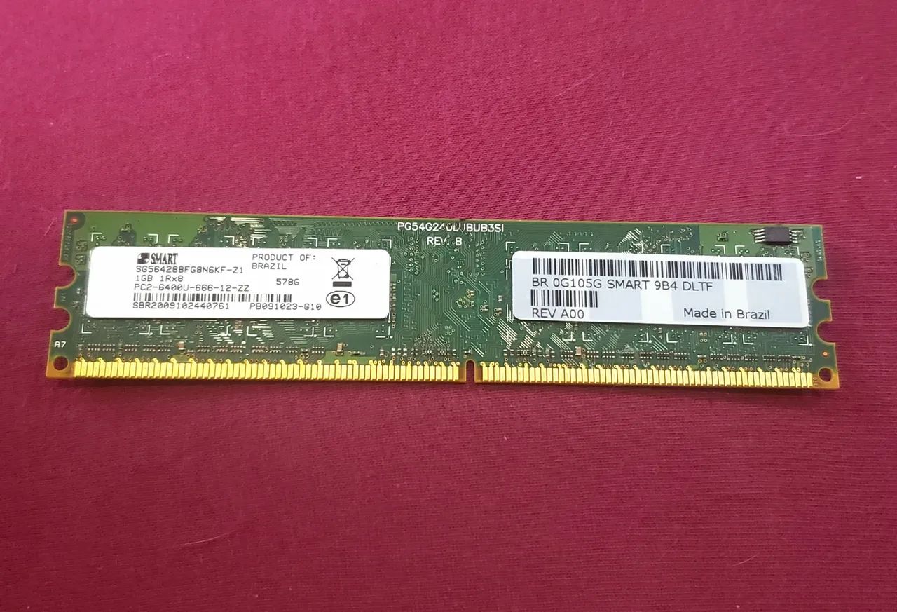 Memória RAM SMART 1GB DDR2 667MHz PC2-6400U Memória RAM Centro