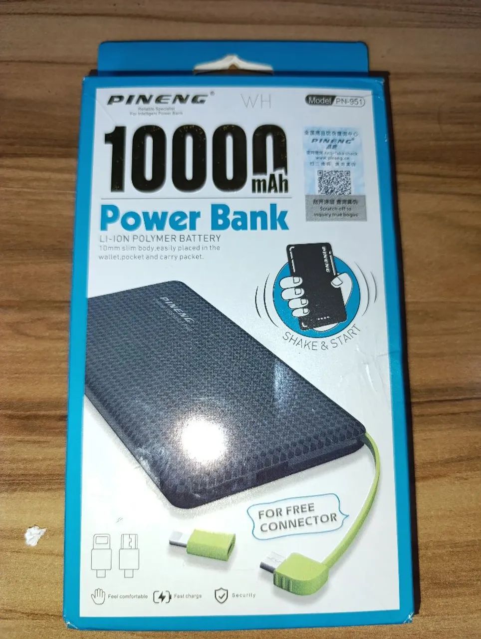 Carregador Portátil Power Bank Pineng 10000mAh
