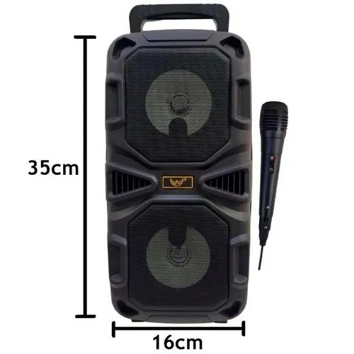 Caixa De Som Bluetooth C/ Microfone Usb Fm Aux Radio 10w - Foto 2