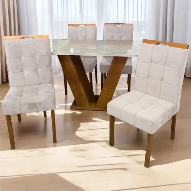 Mesa de Jantar Classic 1.20×0.80 Com 4 Cadeiras- Entrega Rápida - Foto 3
