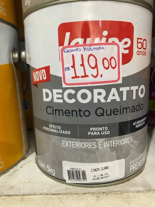 Tinta Decoratto Cimento Queimado Cinza Claro - 5kg