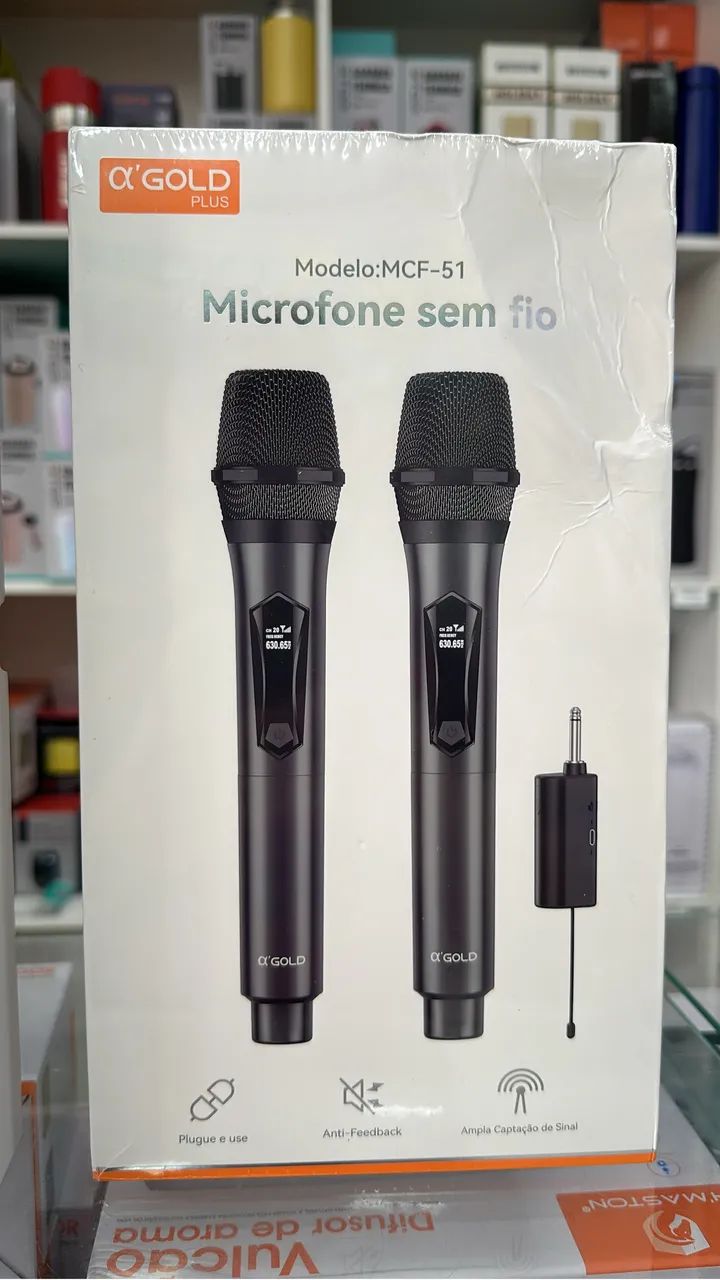 Microfone duplo sem fio Gold