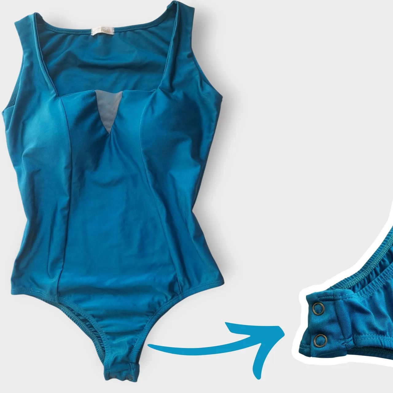 Body azul feminino com bojo