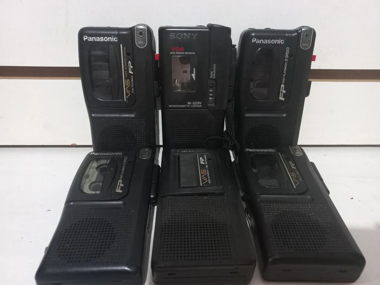  6 Gravador de Microcassete  5 Panasonic 1 sony