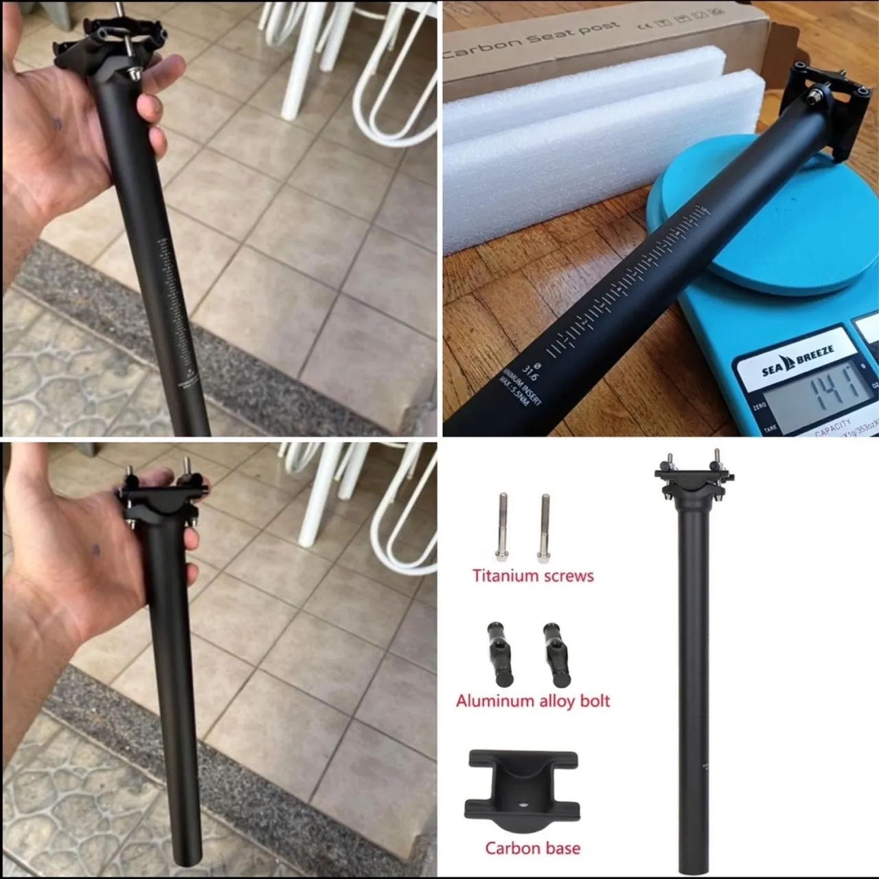 Canote Carbono 31,6mm Elita One