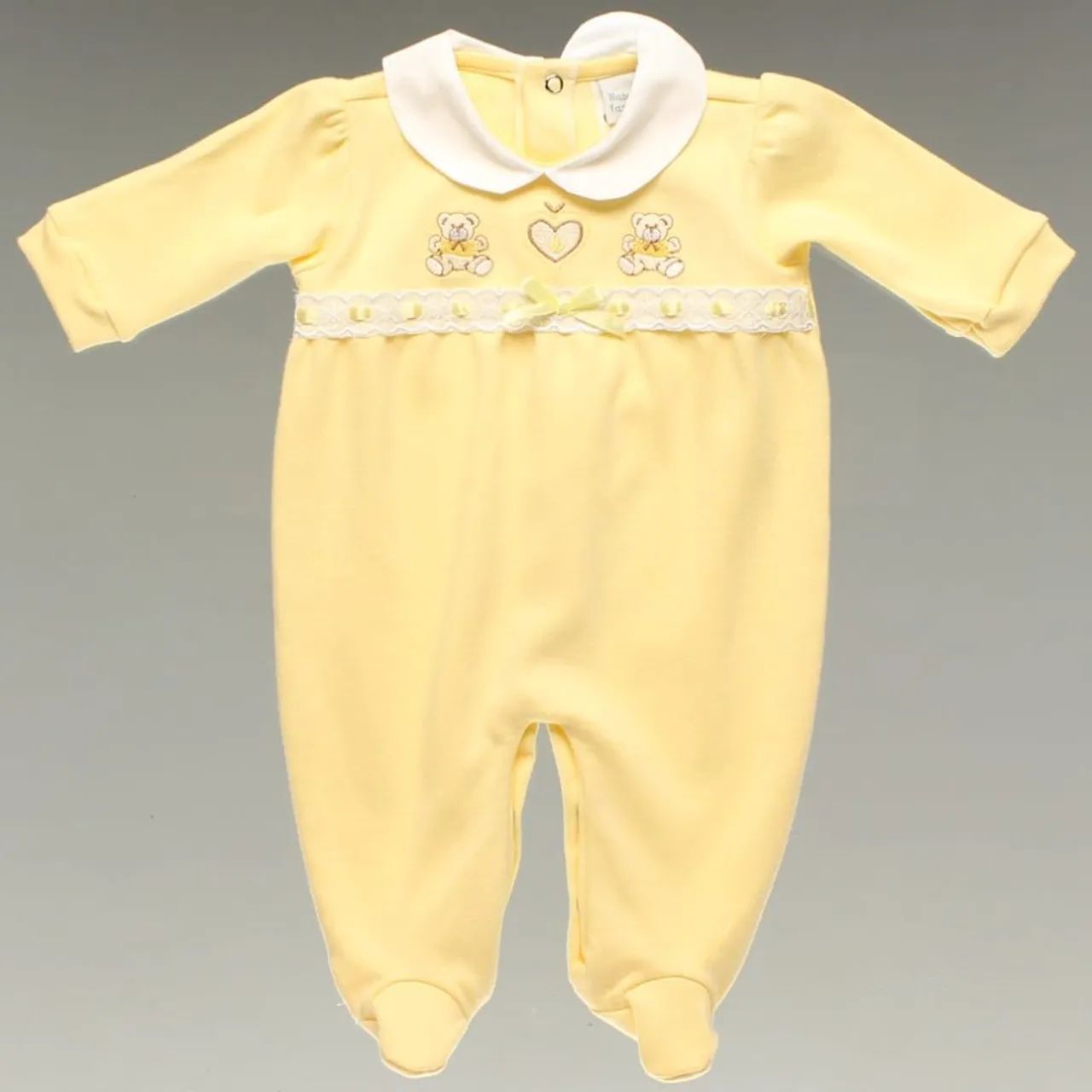 Roupa para bebê - Macacão Bebê menina amarelinho 3 a 6 meses M