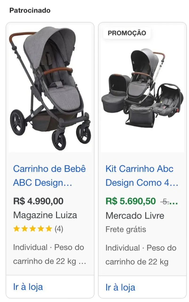 Carrinho de Bebê ABC Design - Novo