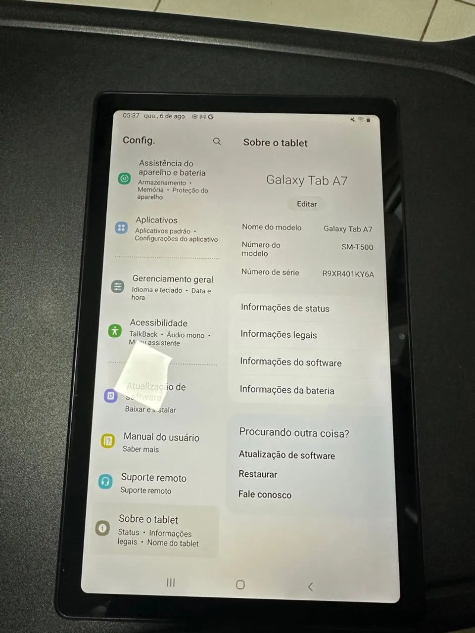 Tablet Samsung Galaxy Tab A7 - usado novinho 