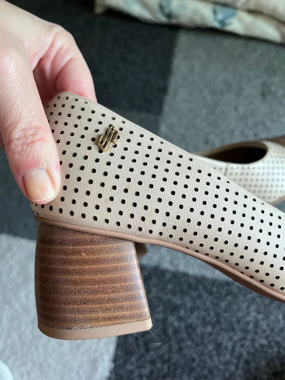 Scarpin Usaflex Bege e Marrom - Foto 3