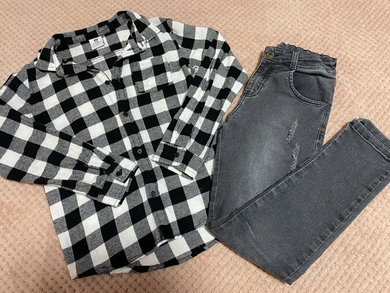 Conjunto Camisa Xadrez e Calça Jeans Infantil 8/10