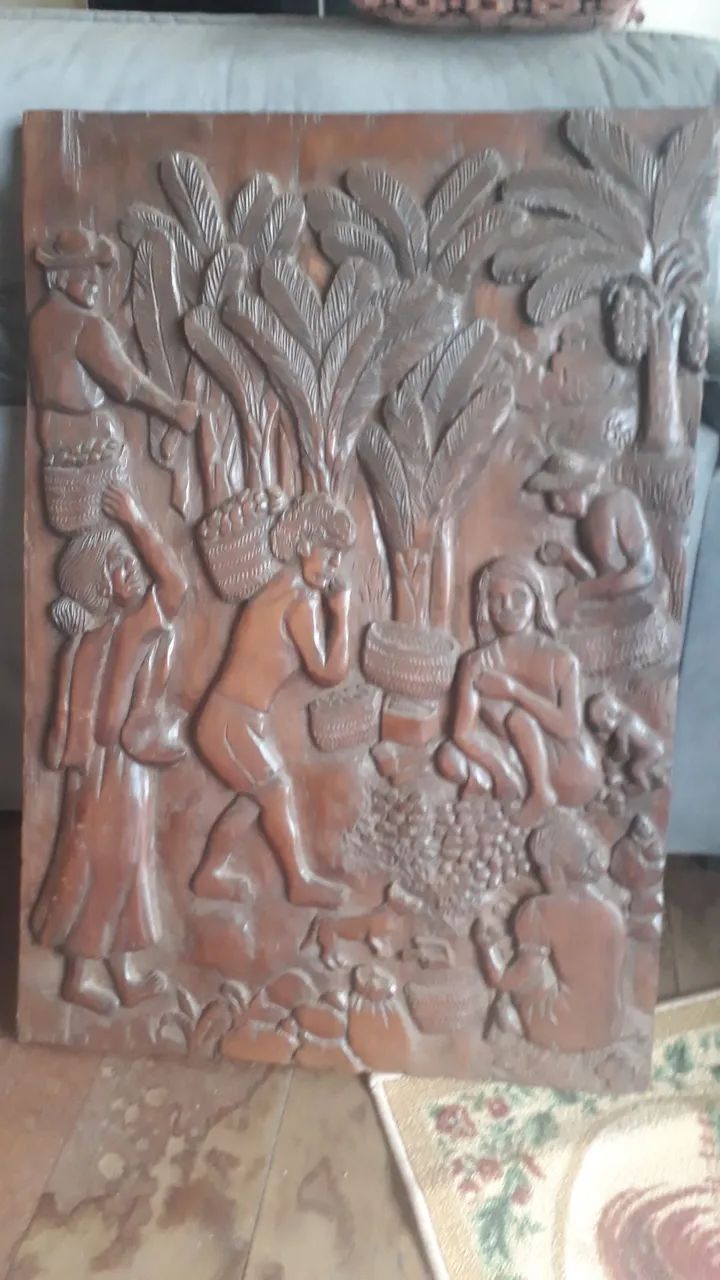 Quadro - Painel em madeira esculpida - Arte africana - Foto 2