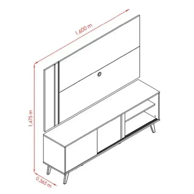 Conjunto Rack com painel cronos calacata off white (ate 65 polegadas) - Foto 2